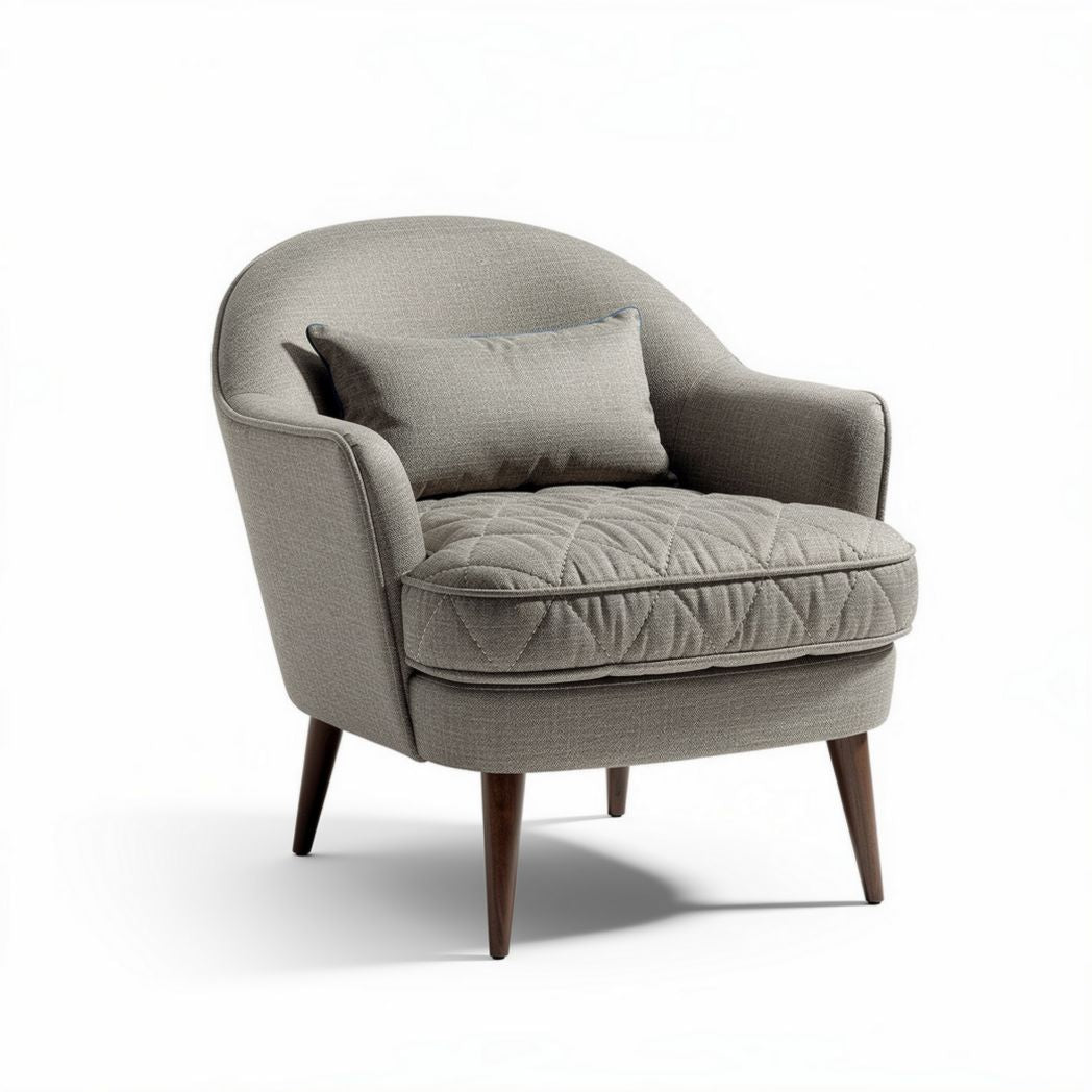 Fauteuil en tissu beige avec coussin rembourré dimensions 80 x 80 x 80cm