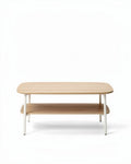 Table basse en bois clair avec étagère inférieure 120 x 60 x 45cm