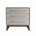 Commode en bois avec trois tiroirs finition grise 55 x 40 x 80cm