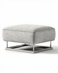 Pouf en tissu gris avec structure en métal dimensions 40 x 40 x 30cm