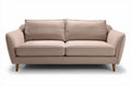 Canapé moderne en tissu beige avec pieds en bois 200 x 80 x 85cm